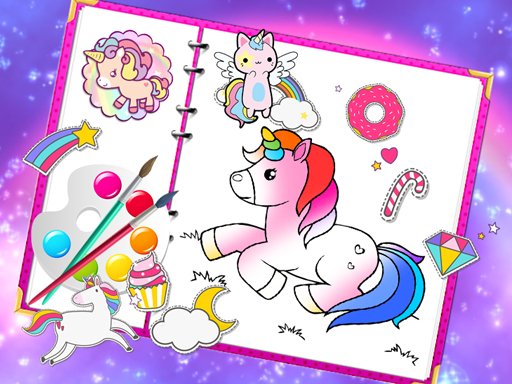 Fabulous Cute Unicorn Coloring Book Online
