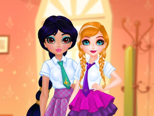 Princesses BFF Rush to School Online